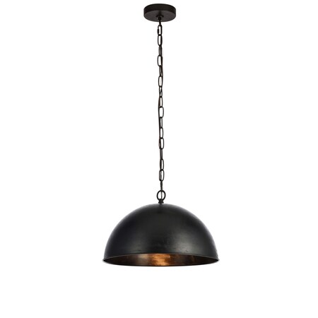 Elegant Lighting Merce Collection Pendant D15 H10 Lt:1 Vintage Black Finish LD6013D15BK